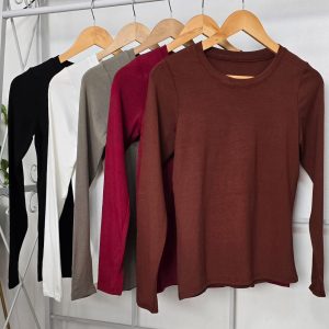 Polera Mujer Manga Larga Algodón Spandex Talla Única